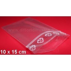 1000 sachets plastiques Zip 100x150 mm