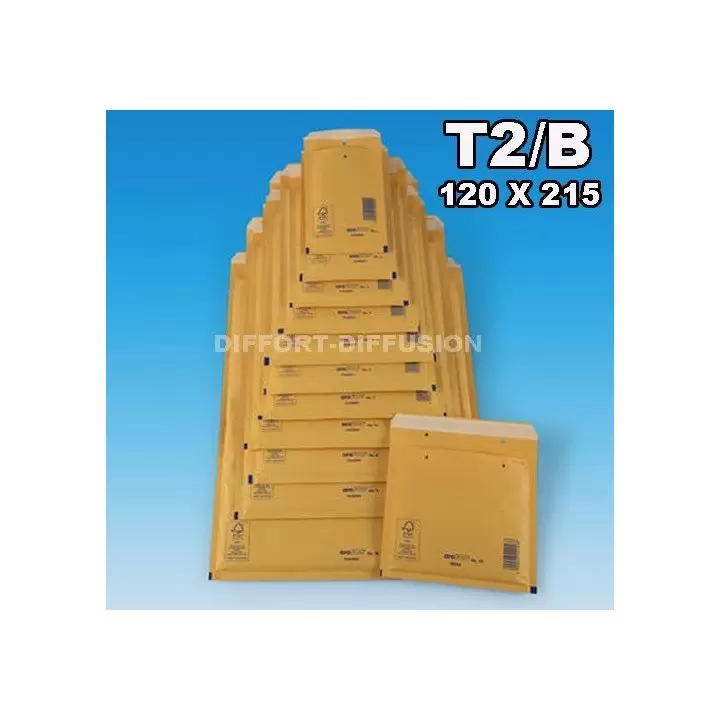 200 ENVELOPPES BULLES T2 (140*225mm) BRUNES DIFFORT DIFFUSION - 1