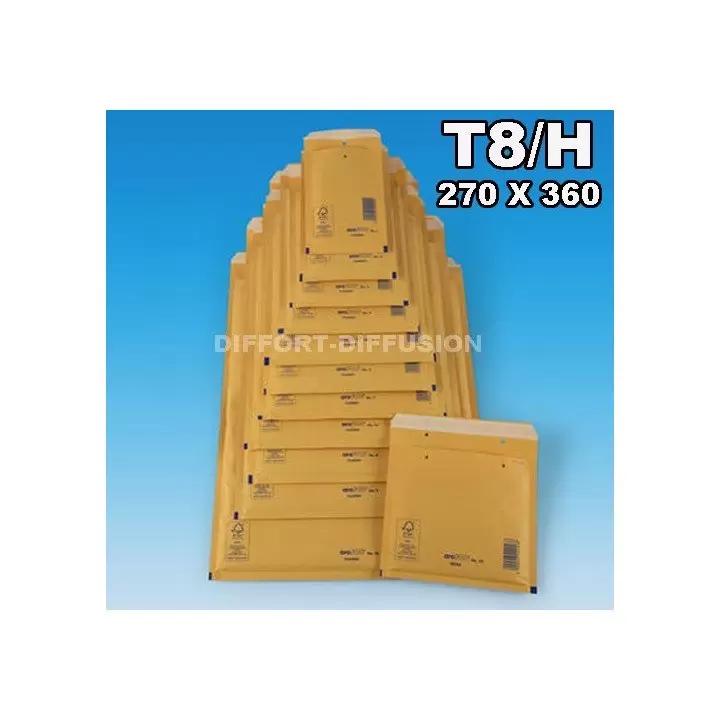 100 ENVELOPPES A BULLES T8 (290*370) BRUNES DIFFORT DIFFUSION - 1