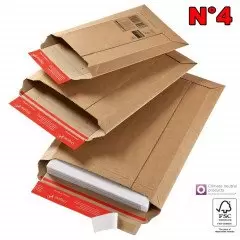20 Enveloppe cartonnée N°1 (150*250) pochette d'expédition carton ondulé 