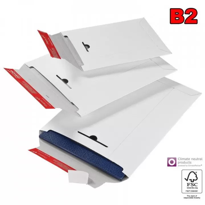 20 enveloppe cartonnée blanche B2 210x265mm