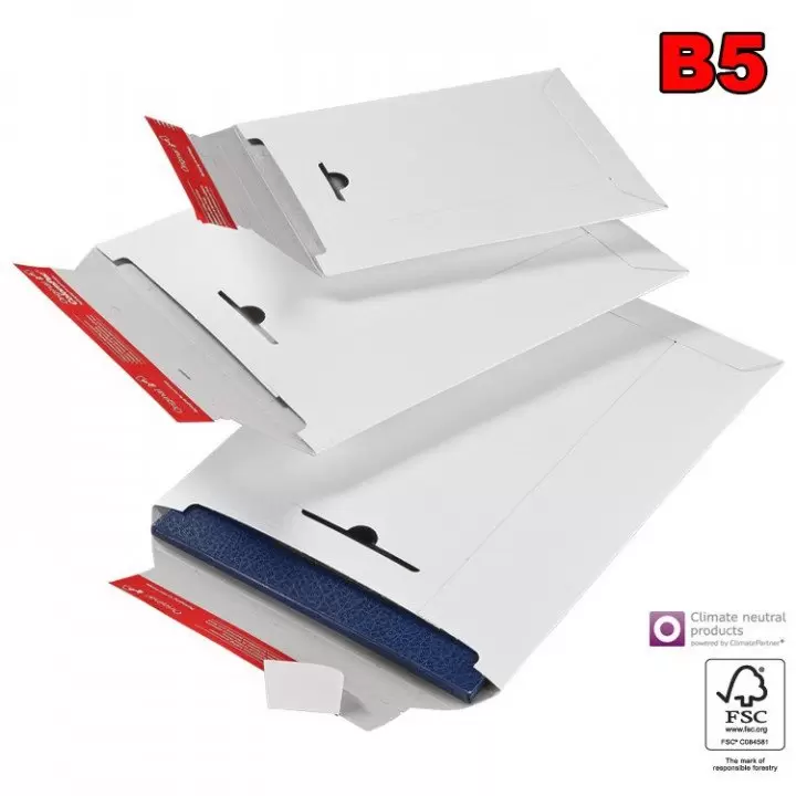 20 enveloppe cartonnée blanche B5 260x345mm
