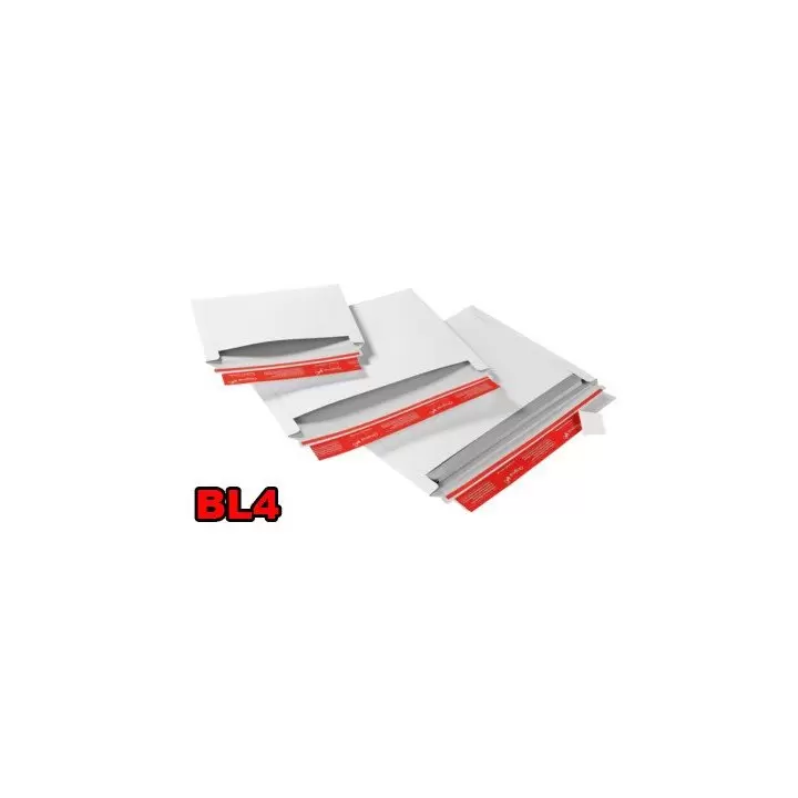 Enveloppe carton (X20) blanche BL1 310x445mm ouverture latérale