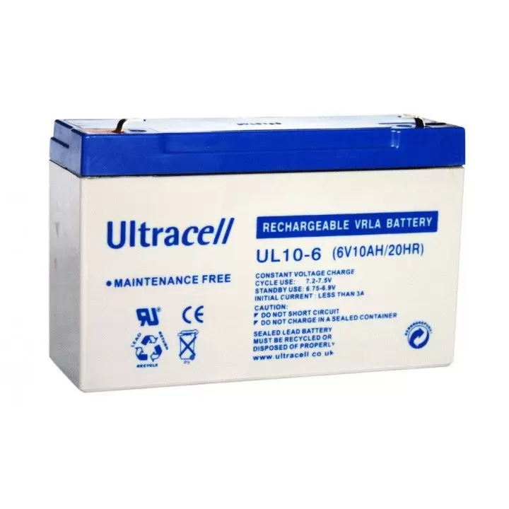 ULTRACELL UL10-6 batterie au plomb 6V 10AH 151x51x100mm 