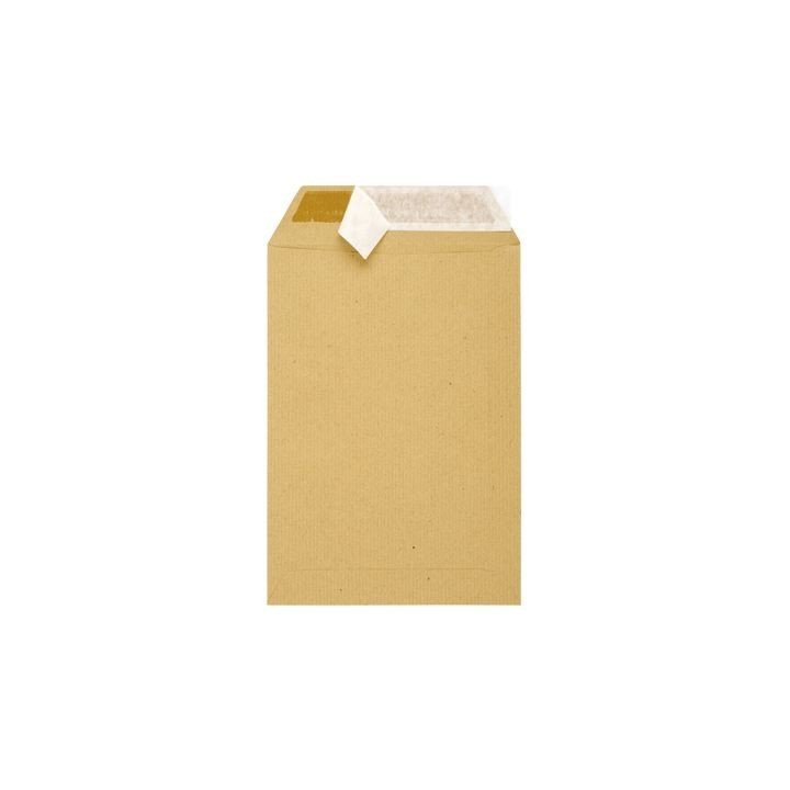 Lot de 50 enveloppes DIN C5 15,6 x 22 cm en papier kraft deucalyptus en papier recyclé fermeture par humidification vert avec doublure en soie dorée Série écologique 