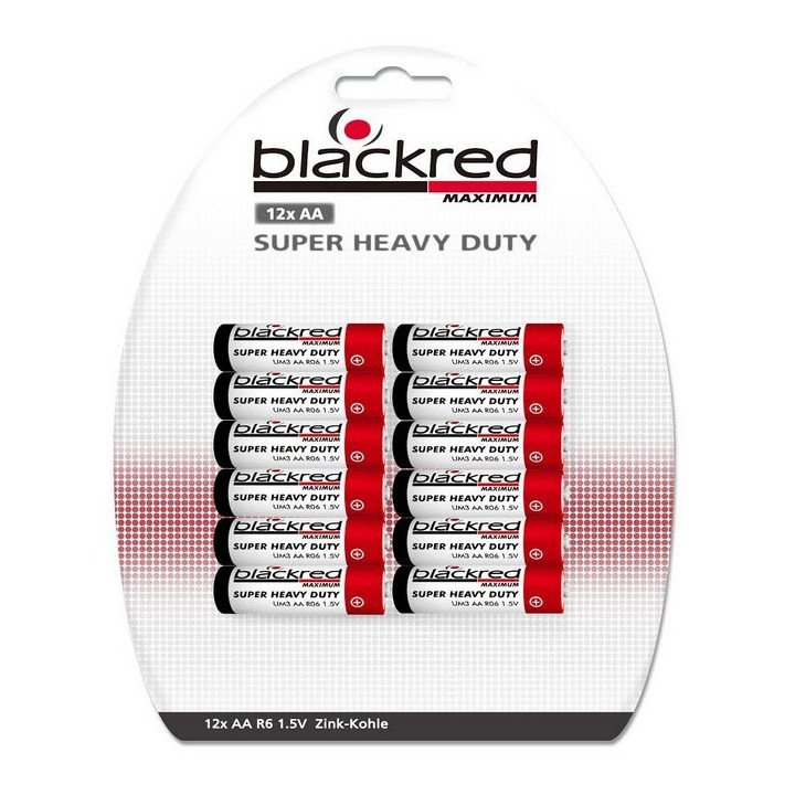 Lot 240 piles saline Blackred AA R06 (LR06 / LR6) blisters de 12