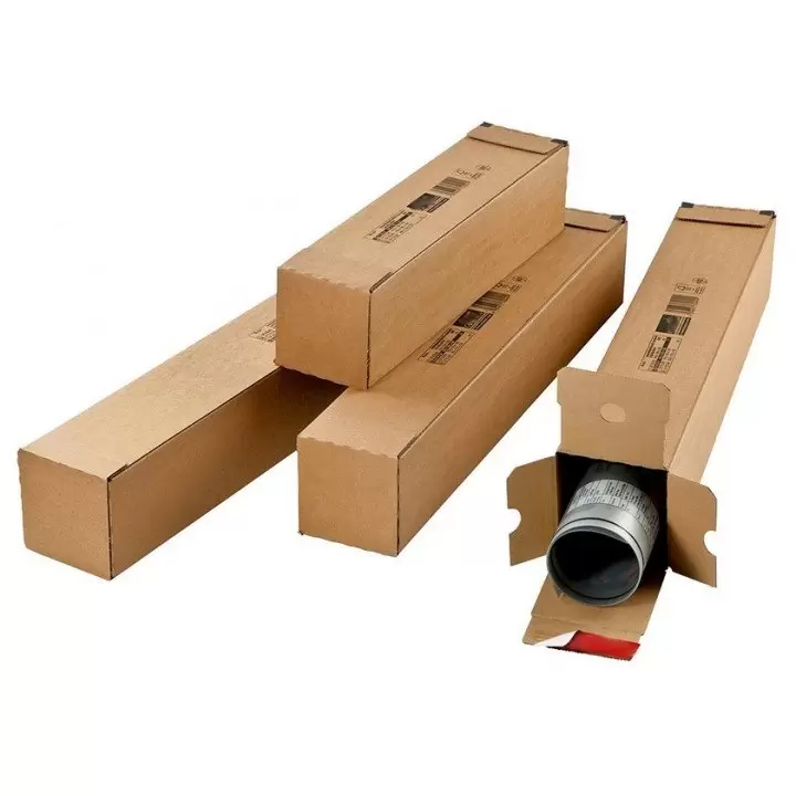 Lot De 3 Tubes D'expédition En Carton Long 50 Cm - Diamètre 5 Cm - Avec Bouchons Pour Protéger Affiches, Documents