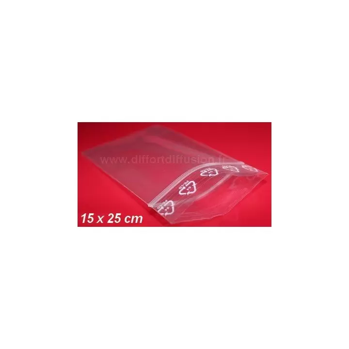 1000 sachets plastiques Zip 150 x 250 mm (90 MICRONS) DIFFORT DIFFUSION - 1