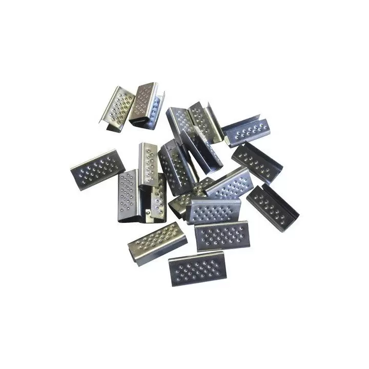 Chape crantée sertissage feuillard plastique 13mm 