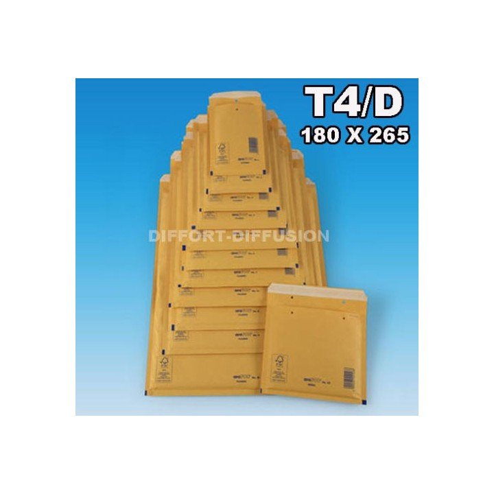 100 ENVELOPPES A BULLES T4 (175*265) BRUNES  - 1