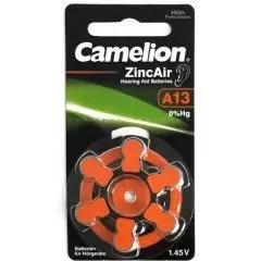 30 piles auditives ORANGE Camelion N°13 / A13 ZINC AIR