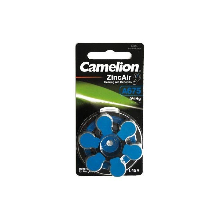 30 piles auditives bleu Camelion N°675 / A675 ZINC AIR