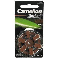 30 piles auditives brun Camelion N°312 / A312 ZINC AIR