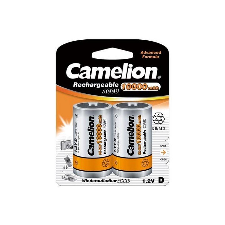 DESTOCKAGE Blister 2 accus D 10000mAh R20 Camelion