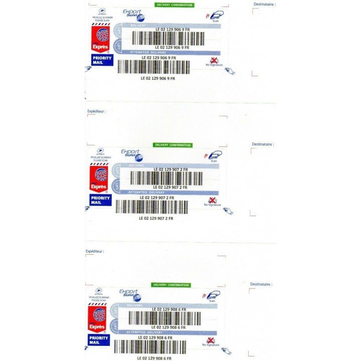 300 étiquettes sticker export suivi lettre suivie la poste  - 1