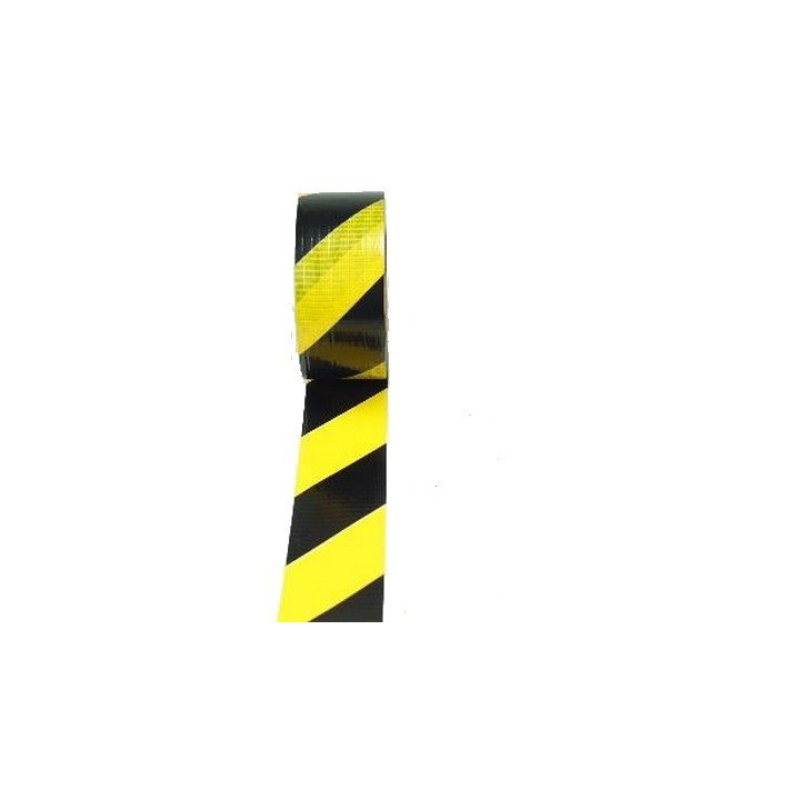 adhésif signalisation rubalise 50x66mm Jaune  Noir