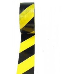 adhésif signalisation rubalise 50x66mm Jaune  Noir
