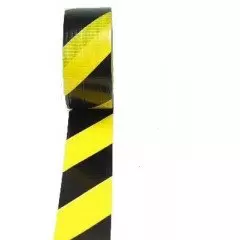 adhésif signalisation rubalise 50x66mm Jaune Noir