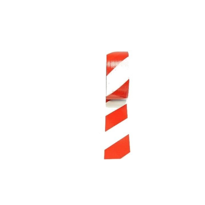 Rubans adhésif marquage signalisation 50x66mm rayé blanc rouge