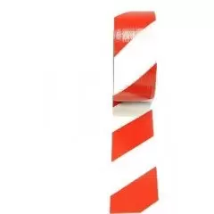 Rubans adhésif marquage signalisation 50x66mm rayé blanc rouge
