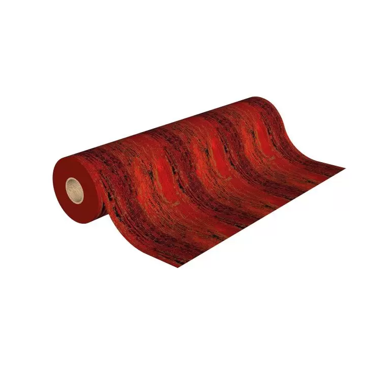 papier cadeau 50m 60g Rouge Noir Or (H494)