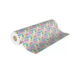 Rouleau papier cadeau 0,70cm x 50m 60g Carré multicolore (H3906)