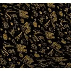 Rouleau papier cadeau 60g PARIS et monuments or