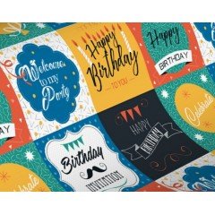 1x Rouleau papier cadeau 0,70cm x 50m 60g  HAPPY BIRTHDAY (H3989)