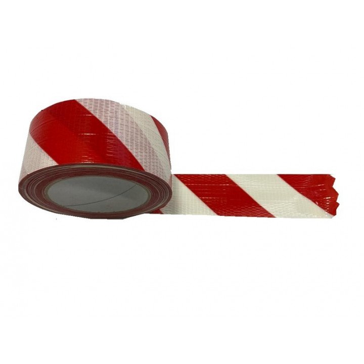 4x Rubans adhésif de marquage WARNING Rouge / Blanc 50x33m (900) 