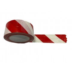 4x Rubans adhésif de marquage WARNING Rouge / Blanc 50x33m (900) 