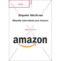 1000 étiquettes adhésives intégrées facture Amazon 100x36mm