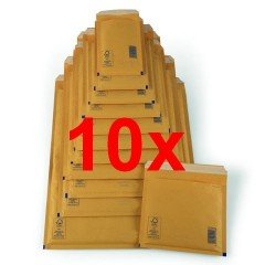 Lot 10x enveloppes à bulles marron (dimensions au choix)