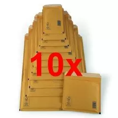 Lot 10x enveloppes à bulles marron (dimensions au choix)