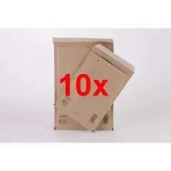 10x enveloppes à bulles écologique brun granuleuse papier d'herbe