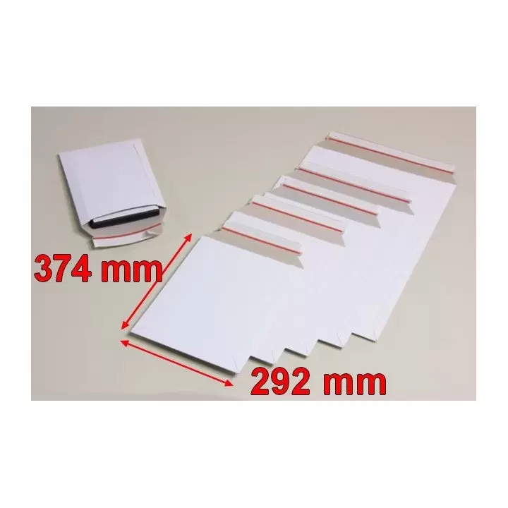 enveloppes cartonnées blanches BBX6W box 292 x 374mm A4+