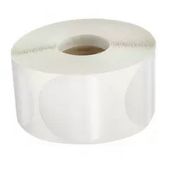 Etiquette gommette ronde transparente (rouleau de 500)