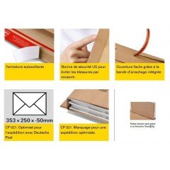 Emballage postal expédition internationale étuis livre marron CP021.09