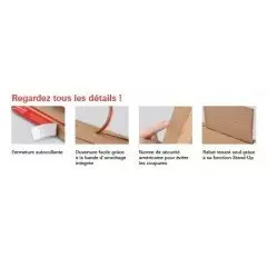 20x étuis livre marron cannelure format B4 380x290x-80mm CP020.17 .........PRIX ET VENTE