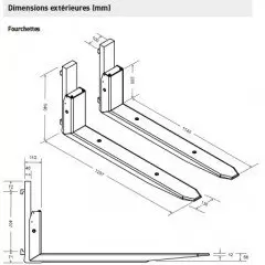 Fourches peseuses dimensions