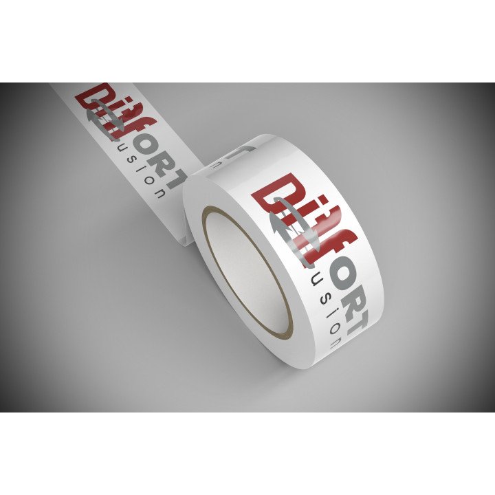 216 rouleaux rubans adhésifs personnalisés fond blanc 50mm x 100m