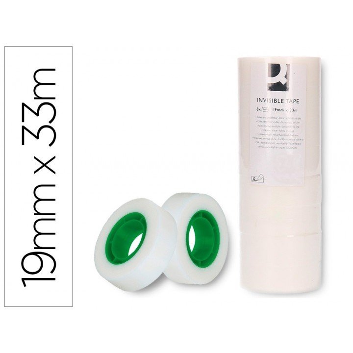 8x ruban adhésif transparent 19mm x 33m (pour devidoir de table)  - 1