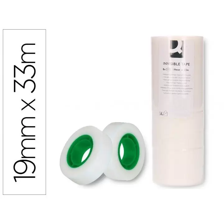 8x ruban adhésif transparent 19mm x 33m (pour devidoir de table) - 1