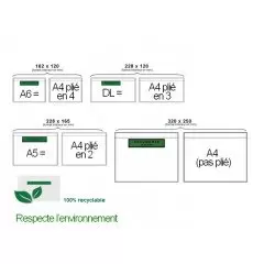 1000 Pochettes porte-document CI-INCLUS DL 228x120 papier CRISTAL - 3