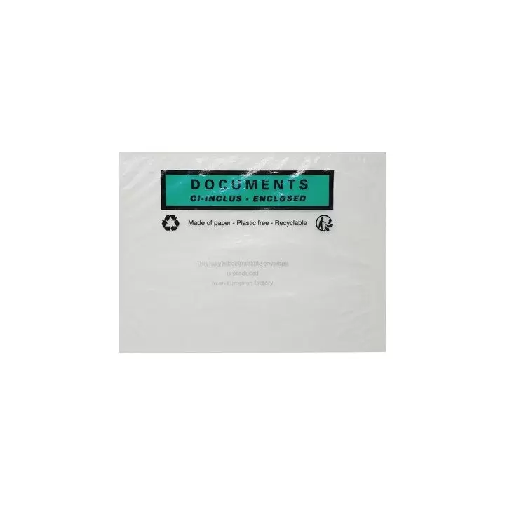 1000 Pochettes porte-document CI-INCLUS A5 228x165 papier CRISTAL  - 2