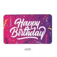 Rouleau 500 étiquettes rectangulaires HAPPY BIRTHDAY - 2