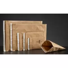 200 pochettes kraft matelassées avec fibre papier 105x229mm (Taille 00)  - 1