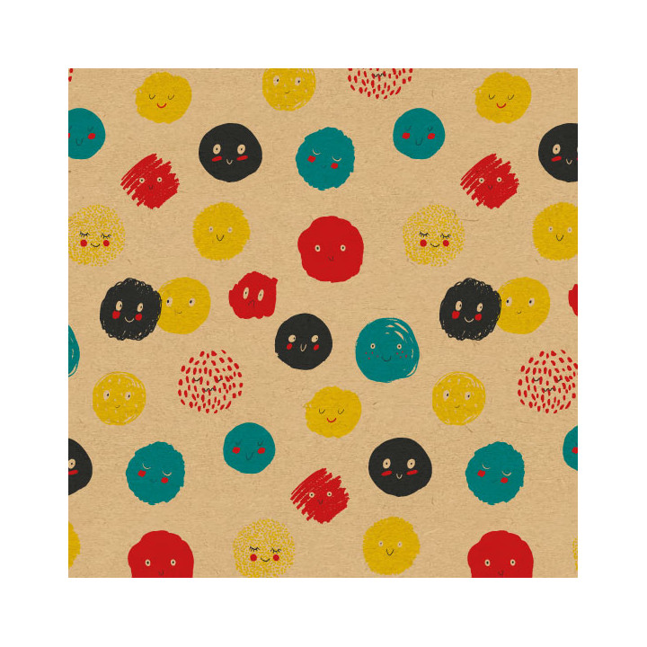 Papier cadeau pour emballage 50m 70g boules de couleurs d'émotion (7380)