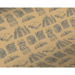 Emballage cadeau en kraft motif livre
