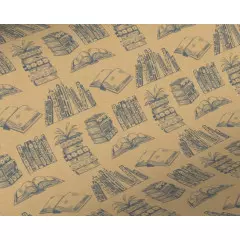 Emballage cadeau en kraft motif livre
