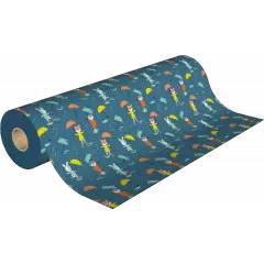 Un rouleau papier cadeau pour enfant motif animaux sous la pluie rigolo